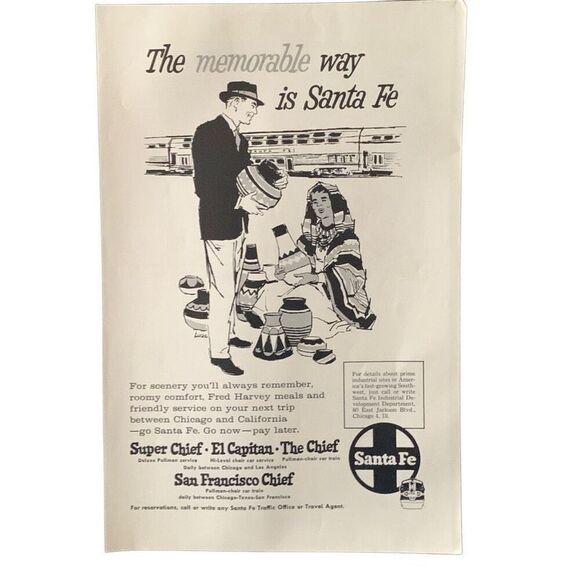 Vintage 1962 Santa Fe Rail Memorable Way Ad Advertisement - Picture 4 of 4